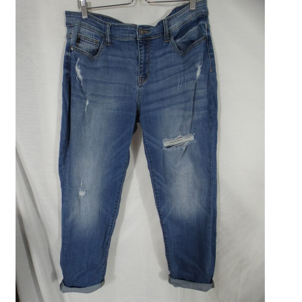 Judy Blue 15/32 Denim Blue Jeans Distressed Boyfriend Fit Stretch Pockets Casual